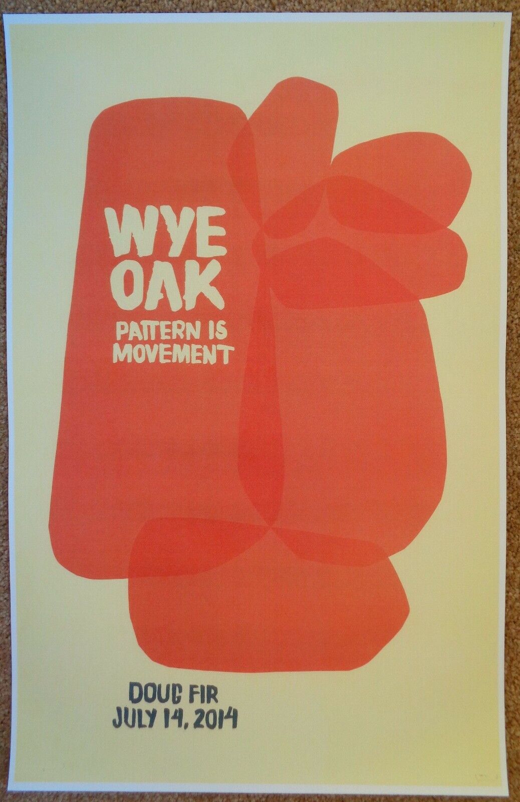 WYE OAK 2014 Gig POSTER Portland Oregon Concert