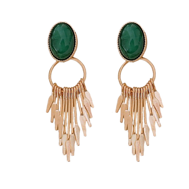 Medieval Round Ellipse Geometric Alloy Electroplating Earrings