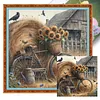Sunflower Bike-11CT Stamped Cross Stitch 45*45cm/17.72*17.72in tapestrymarket