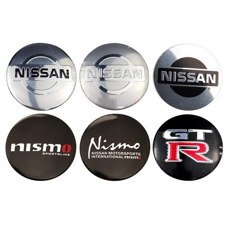 56mm 4PCS Nissan Nismo GTR X-Trail Qashqai tiida Altima sentra Car Wheel Center Hub Cap Sticker  Emblem Badge Decal voiturehub dxncar