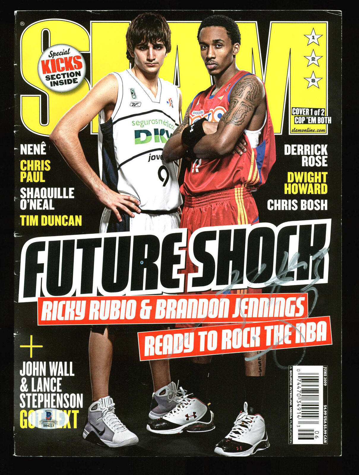 Brandon Jennings Authentic Signed SLAM Magazine Autographed BAS #B04223