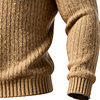 Men's Classic Stockinette Beige Knitted Button-Up Sweater by Inlyline