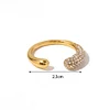 Stylish Bling Rhinestone Zircon 18K Golden Ring