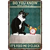 Alarm Clock Cat - Vintage Metal Signs(12*16Inch) - Cat