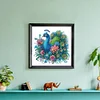 Paon et fleurs-partiel spécial diamant peinture-30 * 30cm