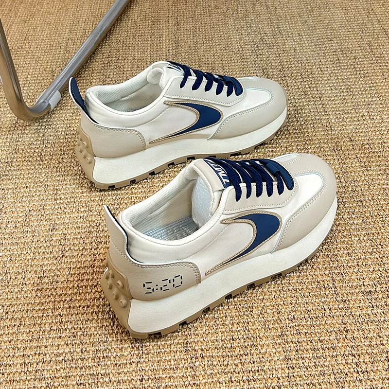Tanguoant Tanguoant Korean Version Of The New Dad Shoes Female Spring 2025 Student Running Sports Platform Heighten Casual Shoes 232-10