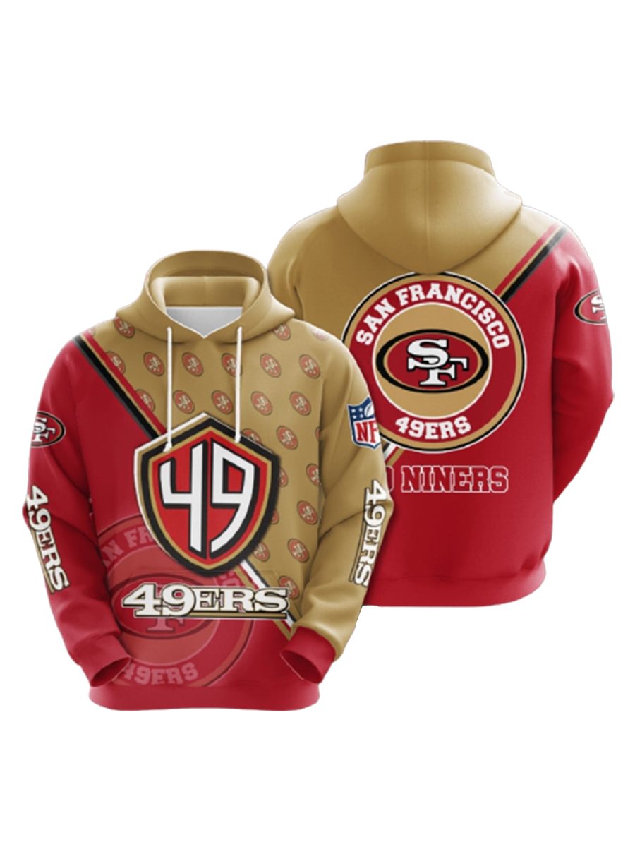 Men San Francisco 49ERS Hoodie 3D Digital Floral Sports Hoodie