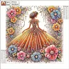 Diamond Painting-DIY Crystal Rhinestone  Color Floral Gown Girl