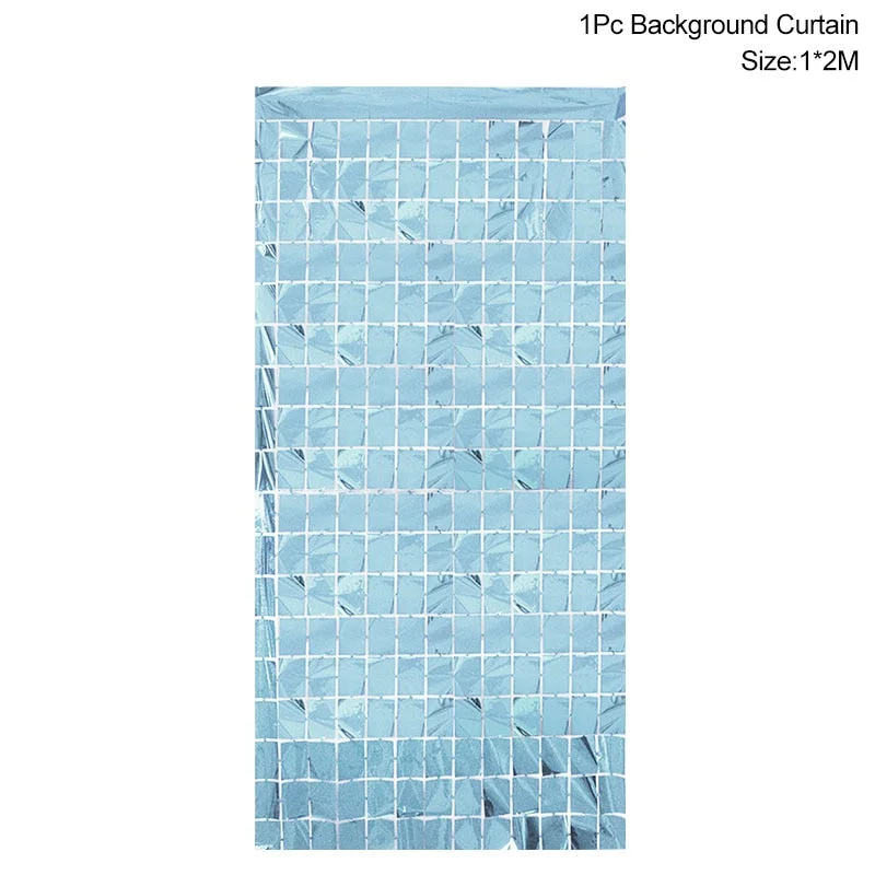 Party Background Curtain Glitter Backdrop Wedding Decoration Baby Shower Adult Kids Birthday Party Wall Sequin Foil Curtain 2x1M