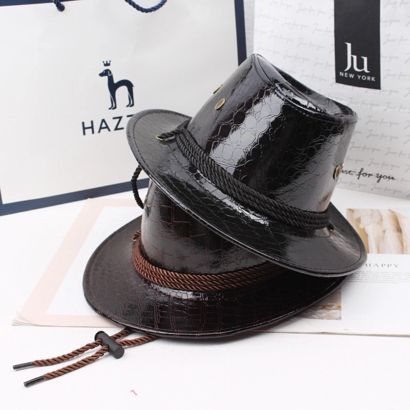 Hat Men's Spring And Summer Snakeskin Pattern Small Top Hat Women's Trendy Couple's Sun Hat Beach Hat Travel Photo Stage Props Hat