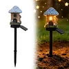LED Solar Fairy-Tale Mushroom Cottage Garden Light Auto On/Off Resin Mushrooms Ground Decor Lights Weather-Proof Solar-Powered Resin Mushrooms Statue Lamp for Yard Patio Pathway Lawn Flower Bed