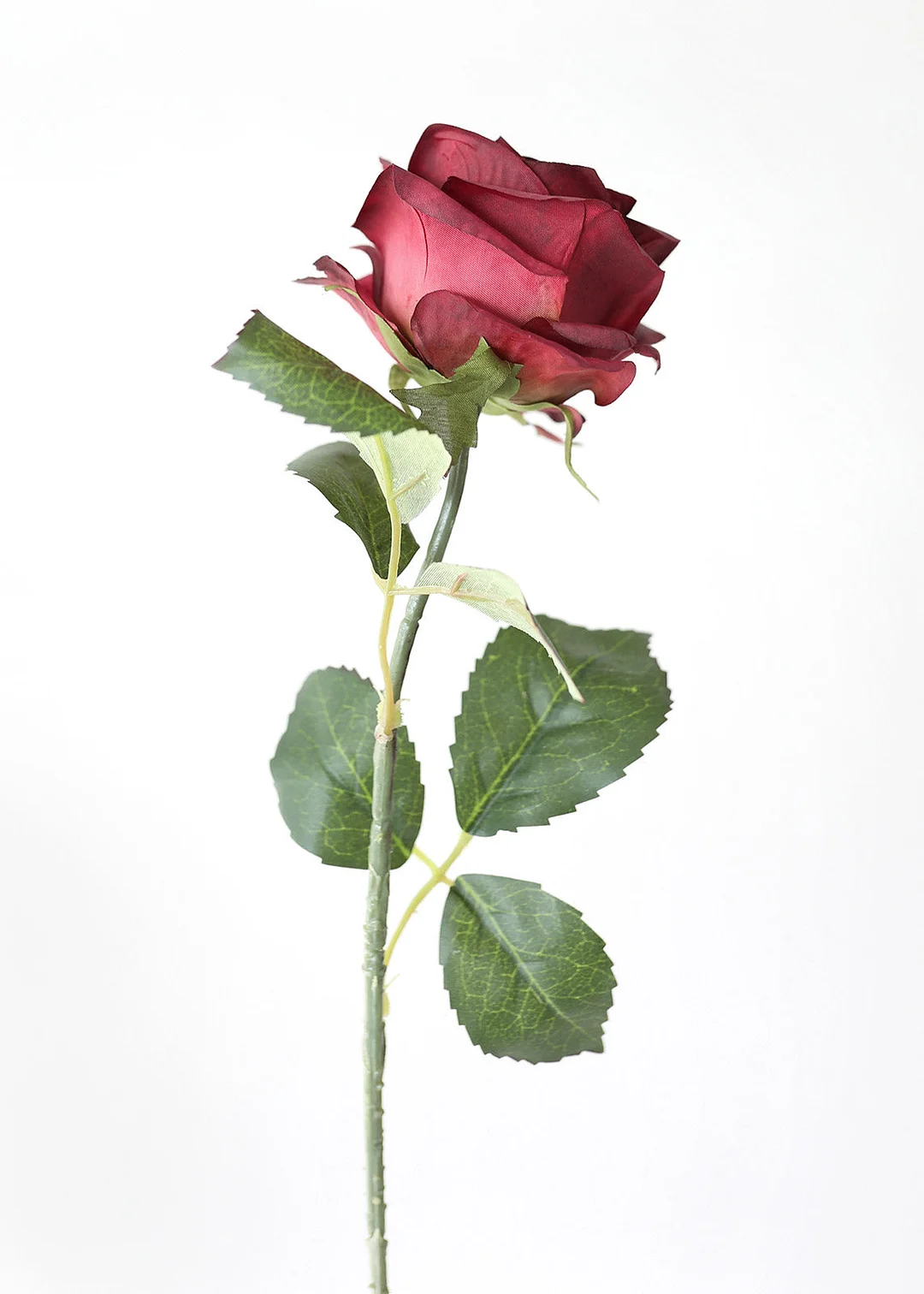 Burgundy Fake Flowers Rose - 21.5"