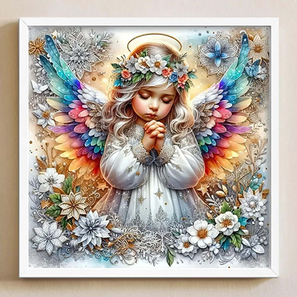 Diamond Painting - Full Round Drill - Angel Girl(Canvas|40*40cm)