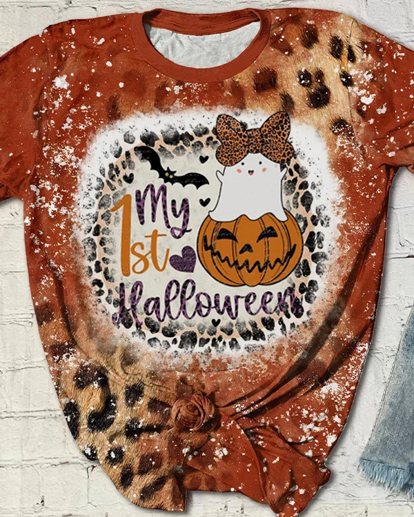 My First Halloween Girl Tie Dye Crew Neck Short Sleeve Top