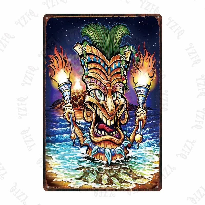 Athvotar Hawaii Travel City Vintage Metal Sign Hula Dance Wall Retro Poster Bar Art Home Craft Decor Cuadros DU-5415A