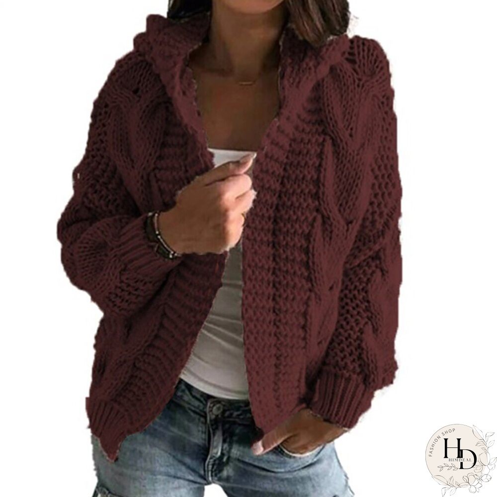 Elegant Cardigans Sweater For Women Hoodies Knitted Twist Loose Coat Autumn Fashion Warm Long Sleeve Causal Solid Ladies Tops