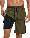 difficort Mens Swim Trunks Quick Dry Bathing Suit 9 inch Inseam Board Shorts with Compression Liner and Zipper Pocket