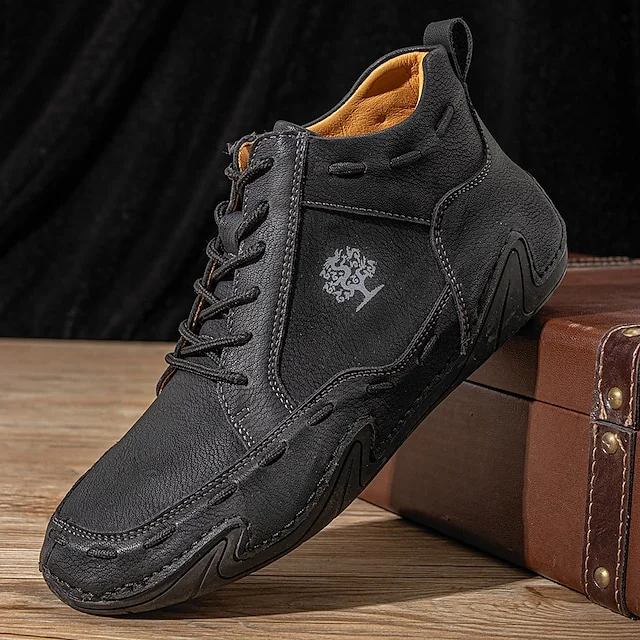 Men's Boots Plus Size Handmade Beck  Shoes  Casual Leather Breathable Comfortable Slip Resistant Lace-up  Fall Winter Radinnoo.com