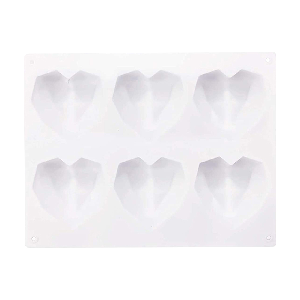 

6-Cavity Diamond Heart Silicone Chocolate Molds Mousse Cake DIY Mould Tray, 501 Original