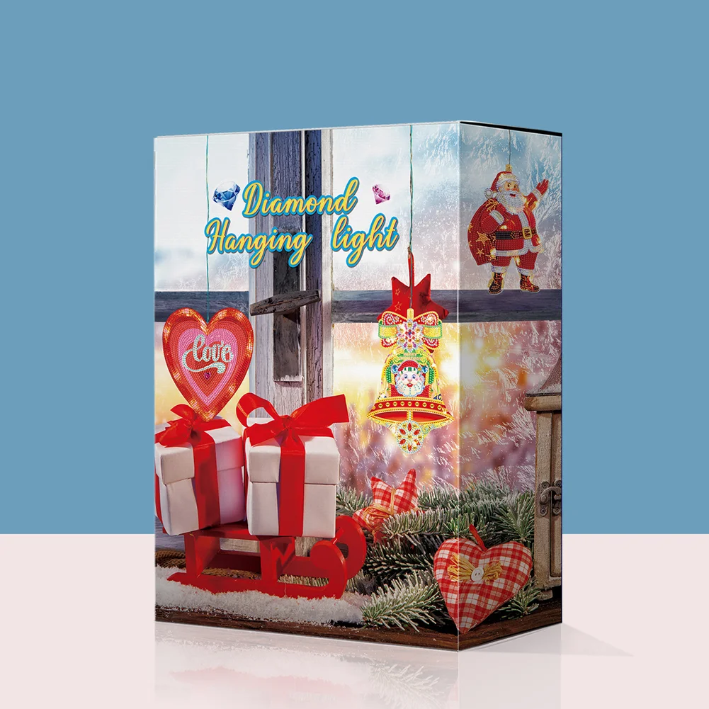 DIY Christmas Snowman Single Sided Special Shape Diamond Art Hanging Lamp Diamond Art Handmade Craft(Without Battery)