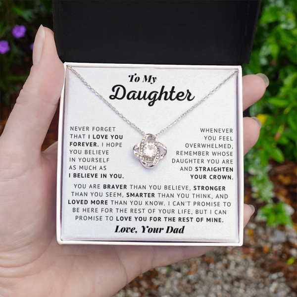 My Daughter – Believe In Yourself – Love Knot Necklace