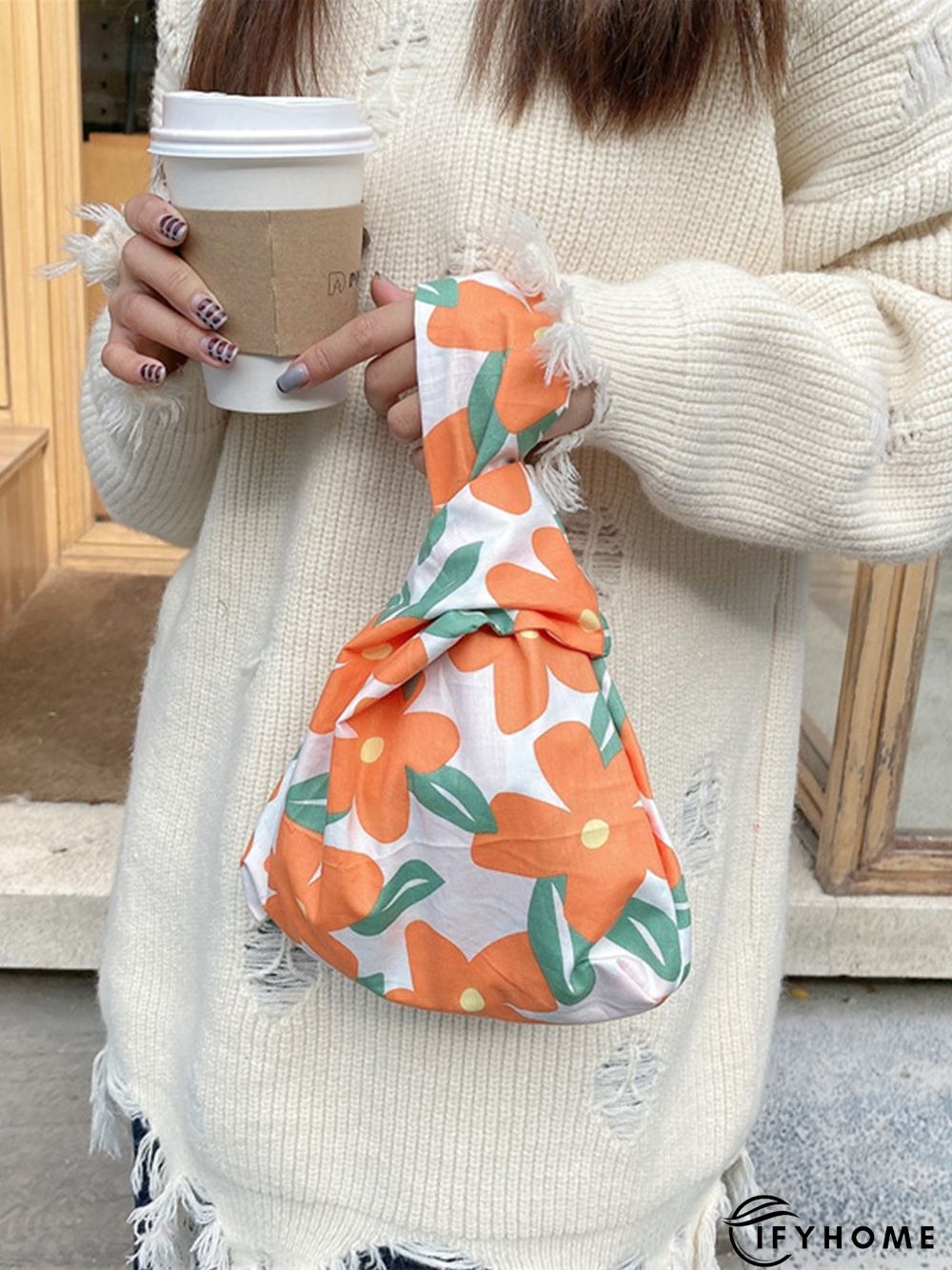 Spring Summer Artistic Colorful Floral Graphics Cotton Clutch | IFYHOME