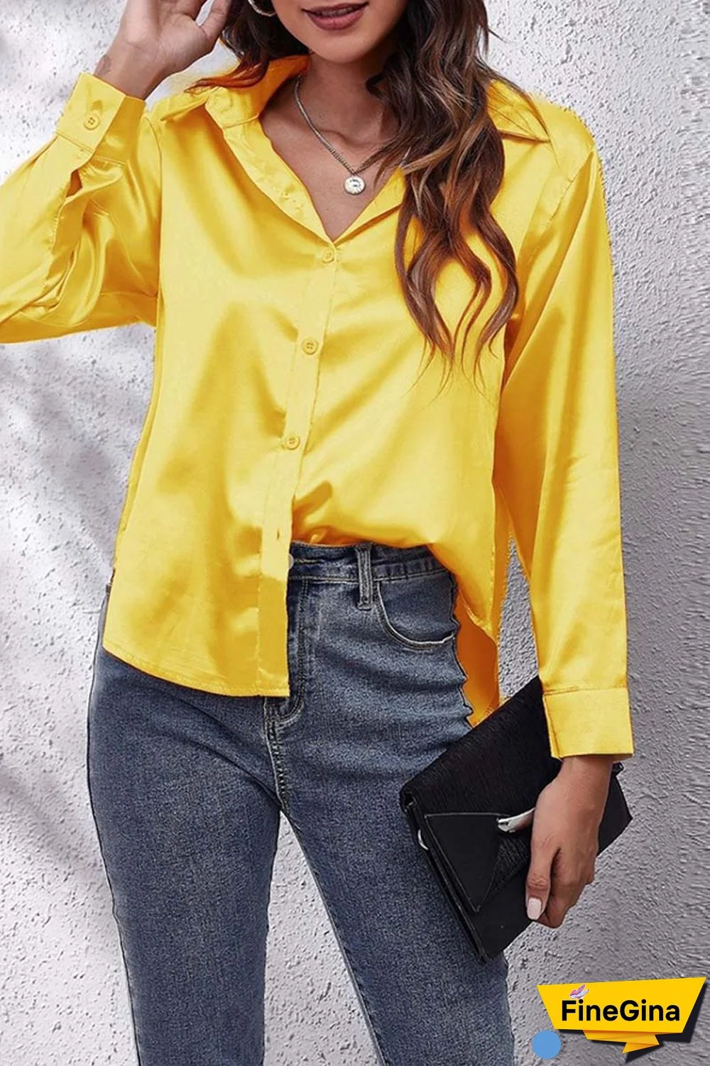 Green Casual Solid Basic Shirt Collar Tops