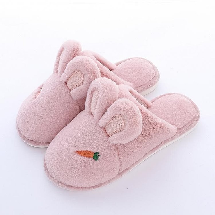 4 Colors Kawaii Bunny Carrot Plush Slippers SP14182