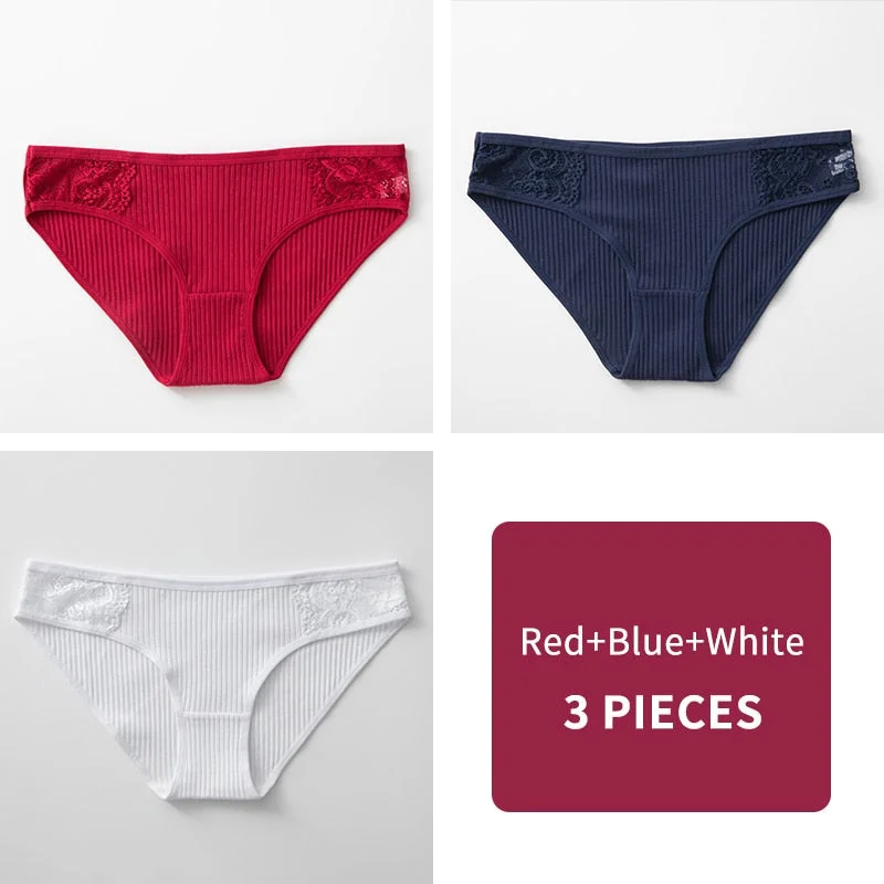 Cotton Panty 3Pcs/lot Solid Women's Panties Comfort Underwear Skin-friendly Briefs For Women Sexy Low-Rise Panty Intimates