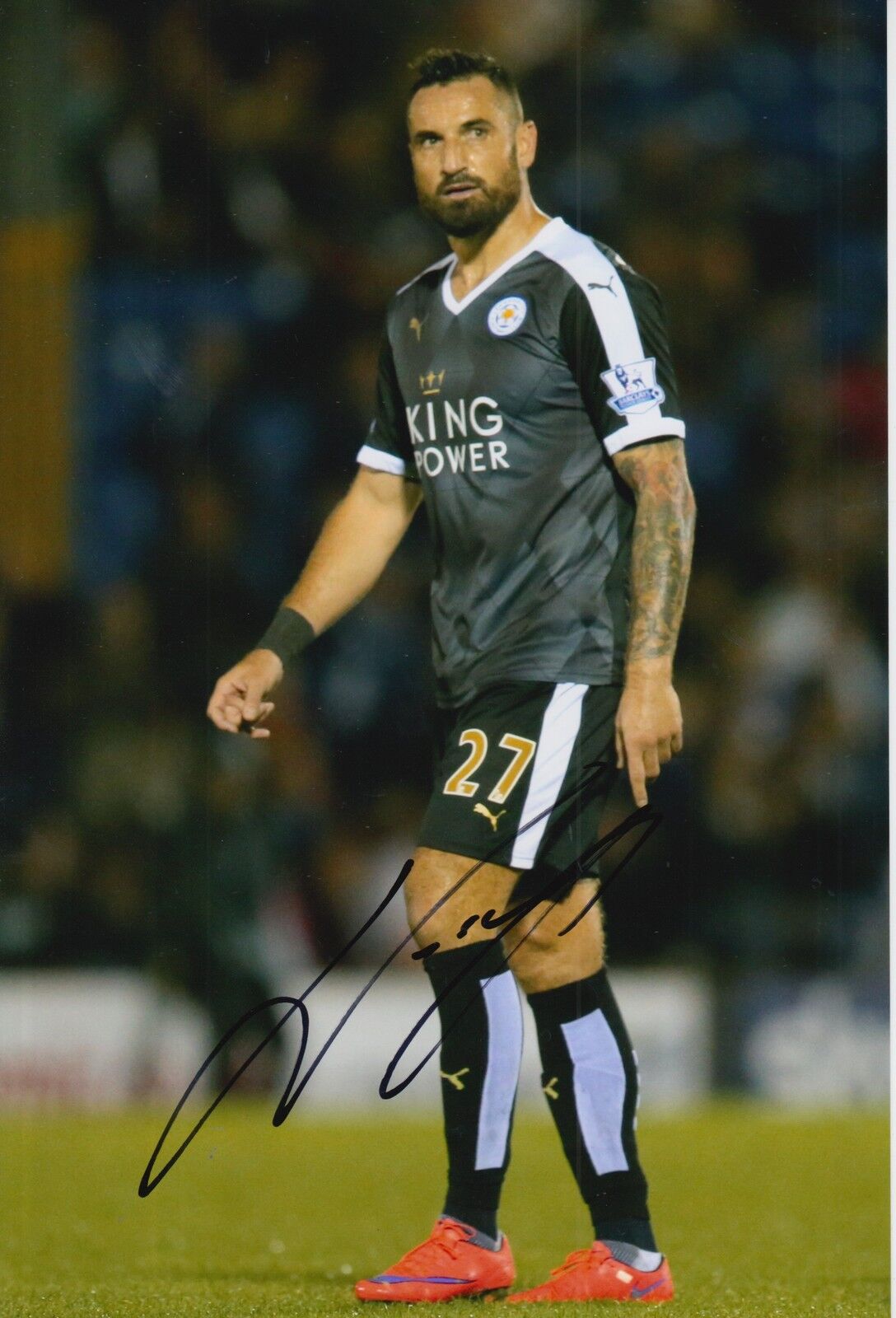 LEICESTER CITY HAND SIGNED MARCIN WASILEWSKI 12X8 Photo Poster painting.