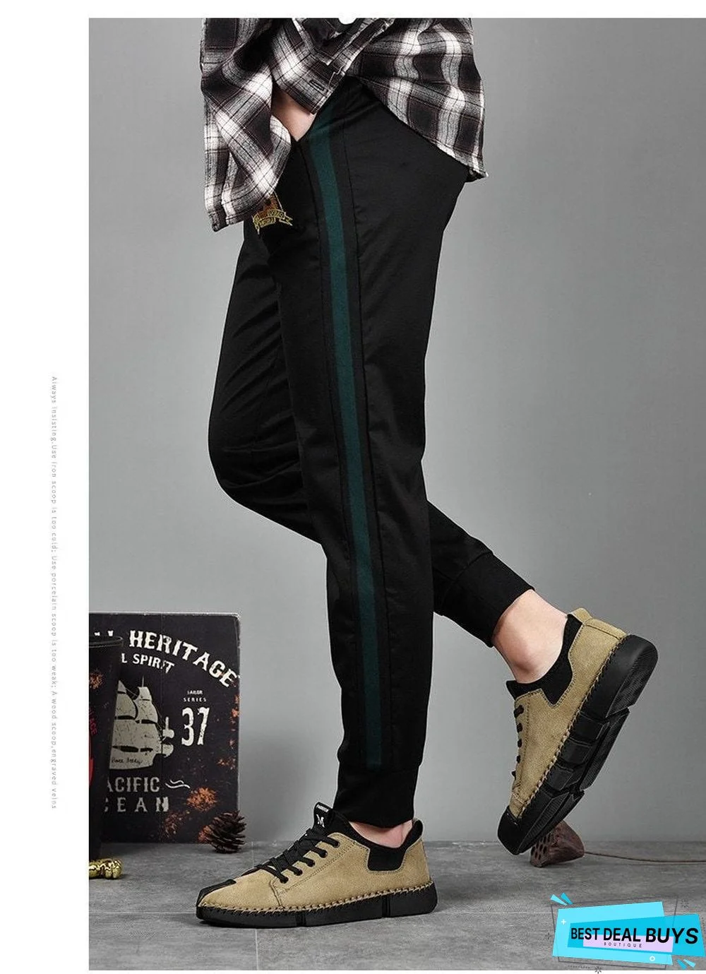 Men Leather Casual Big Size Flats Shoes