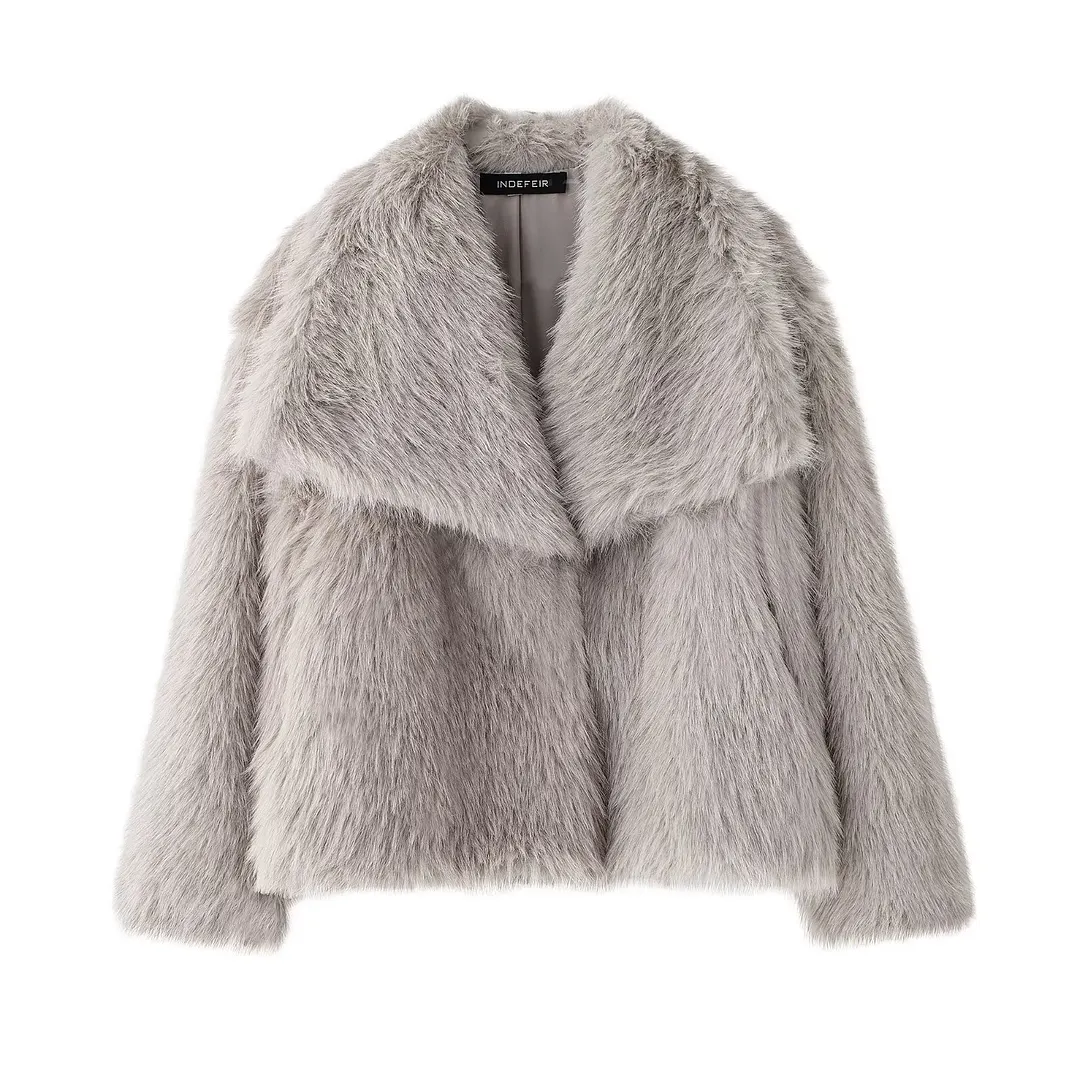 Nigikala Nigikala Women's Winter Fashion Temperament Style Wind Artificial Fur Coat D69352