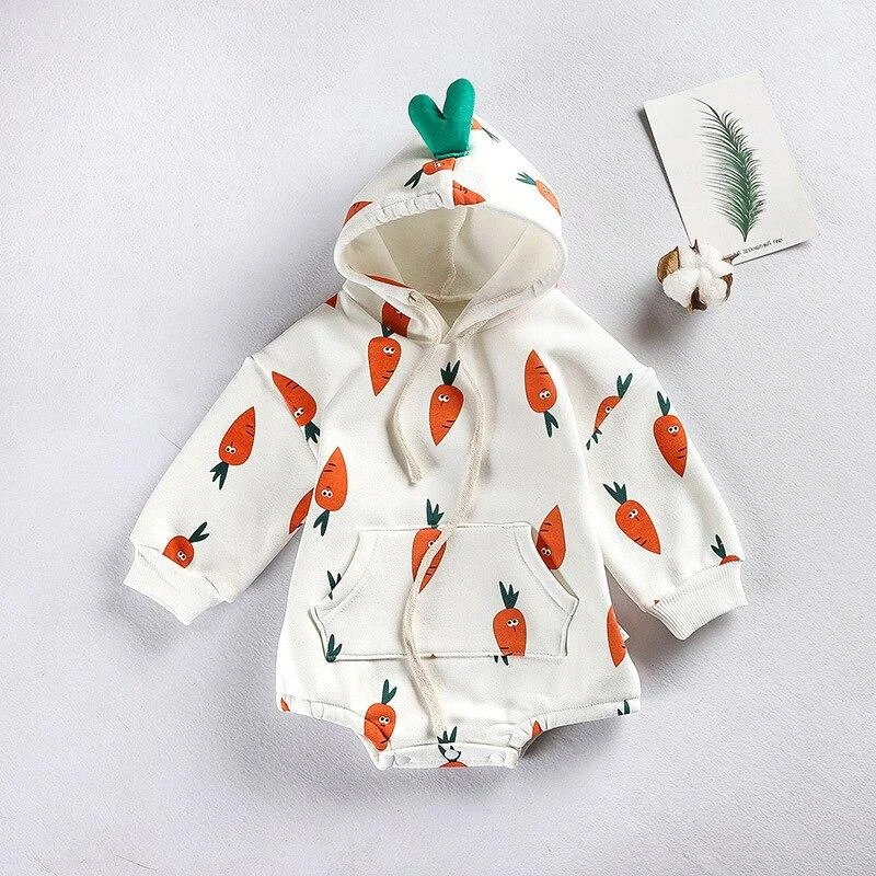 2021 Autumn And Winter Baby Jumpsuit Stripe Plush Fashion Simplicity Leisure Thickening Boys And Girls Jumpsuit Clothes