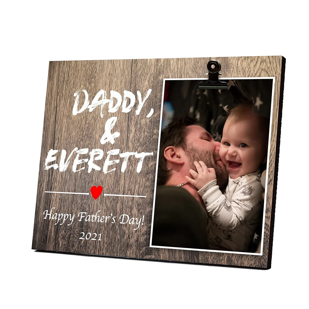 Wood Picture Frame DIY Personalized Photo Frame For Father's Day Gift From Daughter Son Unique Gift Wall Frames With Holder