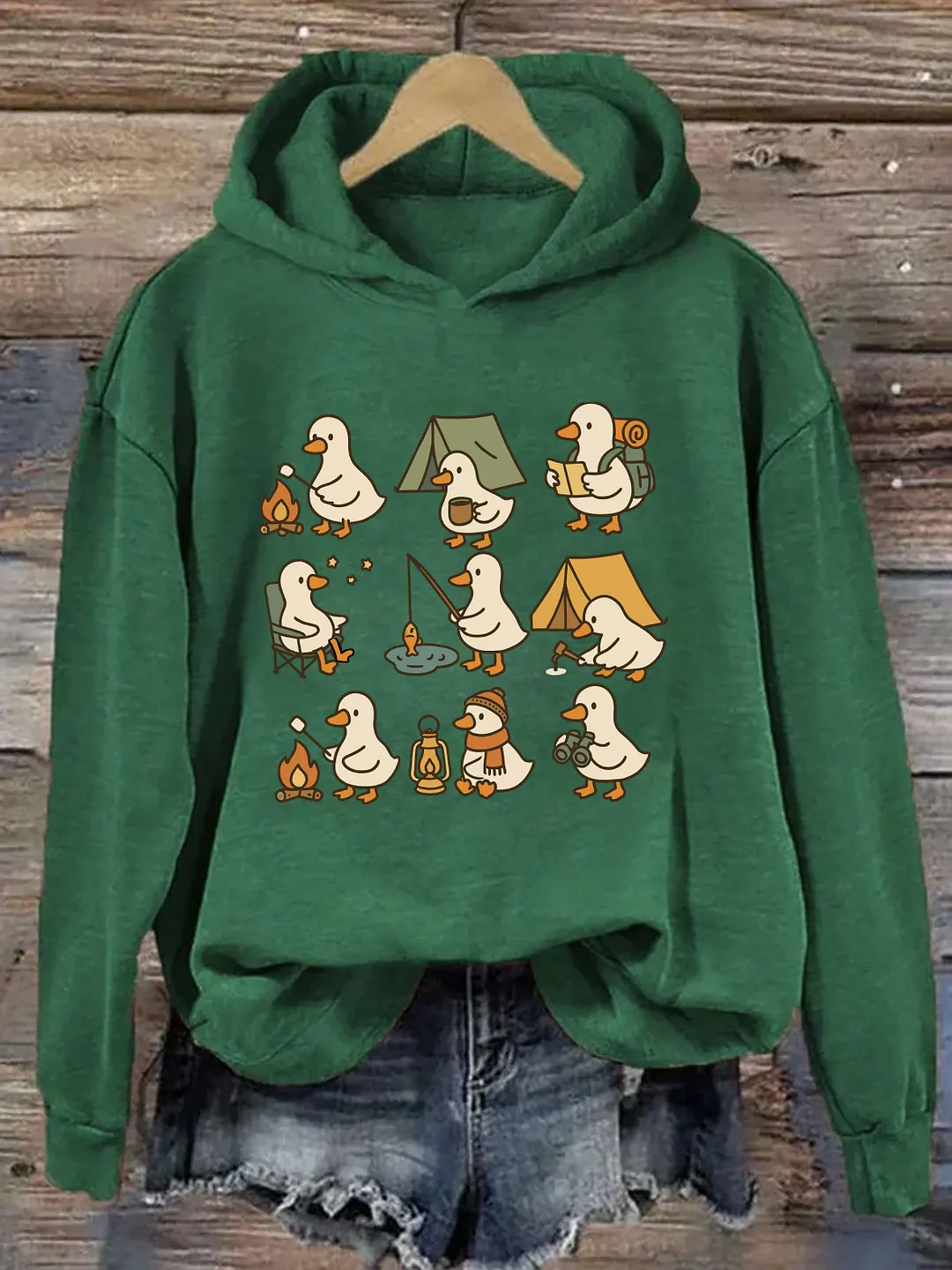 Cute Goose Camping Hoodie