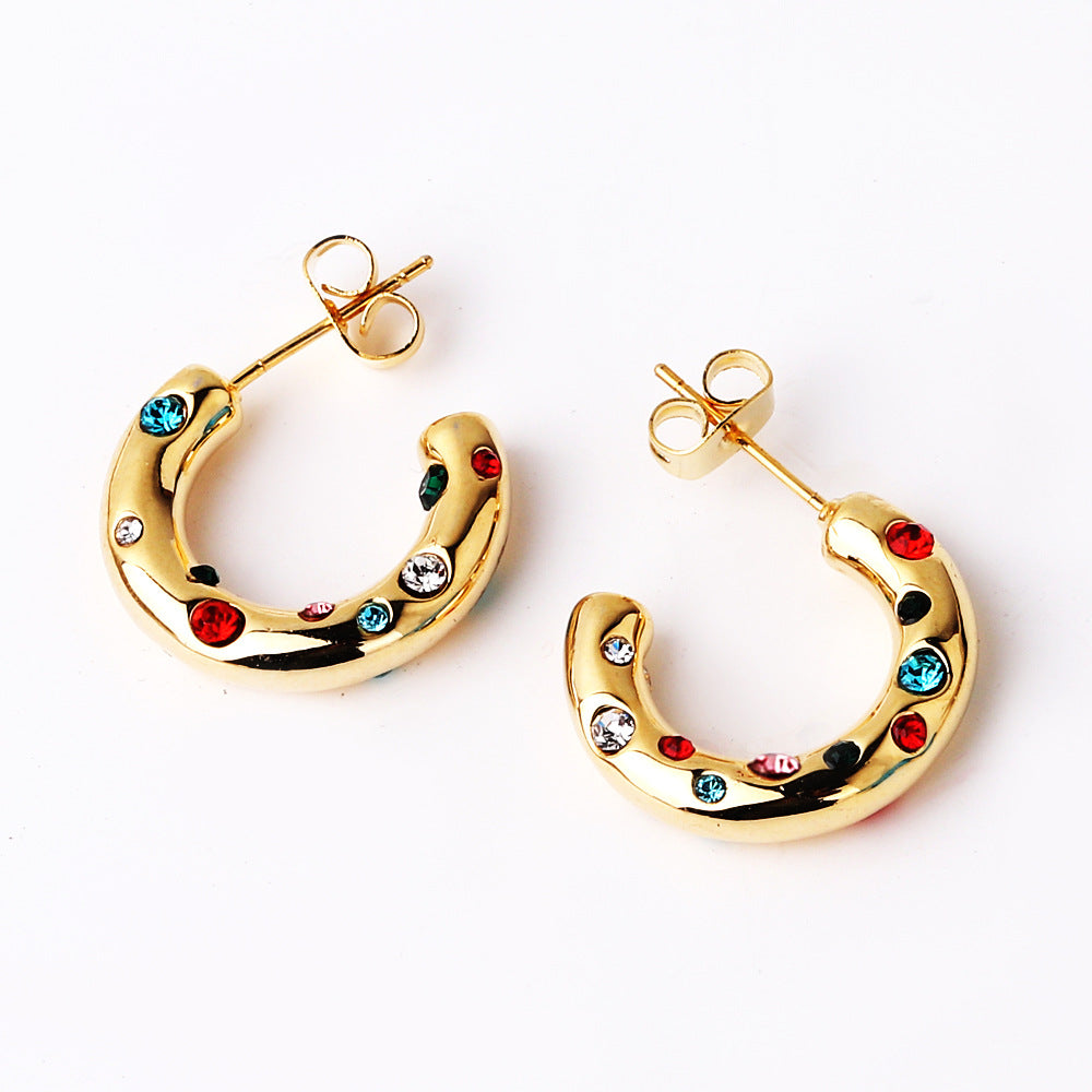 Moderate Luxury Irregular Asymmetrical Zircon Electroplating Bangles