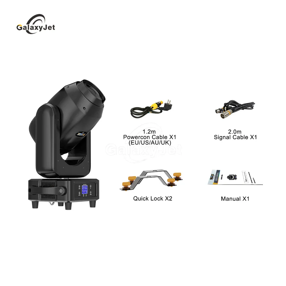 GalaxyJet LED Beam 300W Beam&Spot&Wash 3in1 Moving Head Lumini pentru concert de performanță scenică