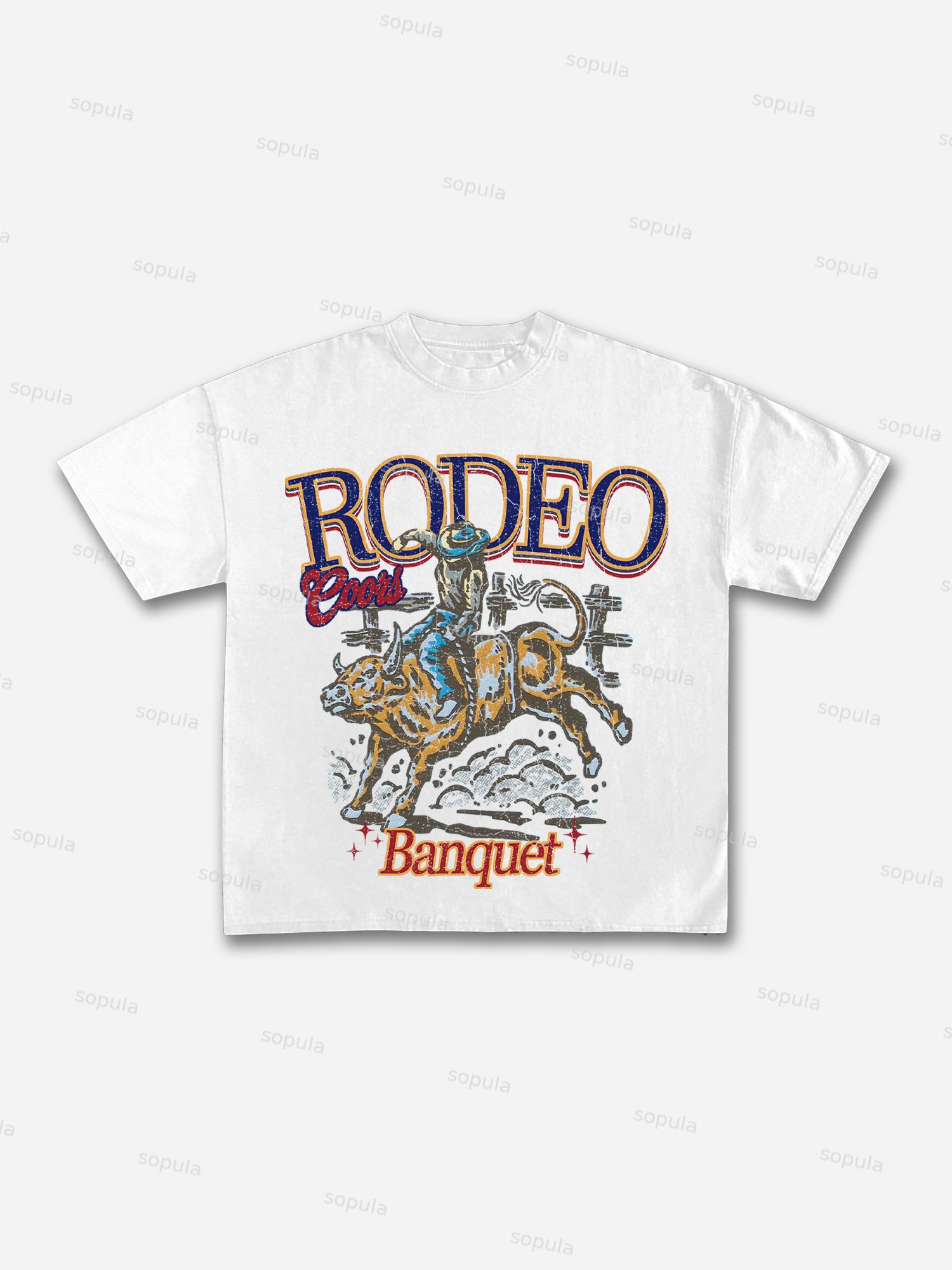Coors Banquet Rodeo Print Cotton T-shirt - Sopula｜Premium Graphic Tees & Graphic Clothing