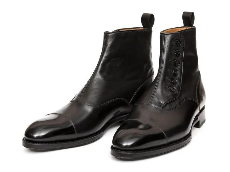 Men's Handmade Cap Toe Leather Dress Boots