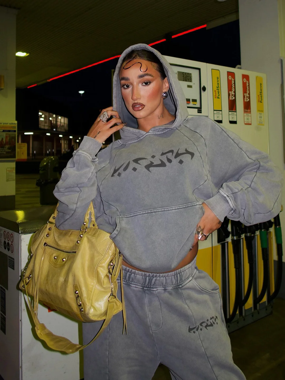 Athvotar Athvotar Old Printed Wear Sets High Street Trend Hooded Long-Sleeved Tops To Make Casual Wind