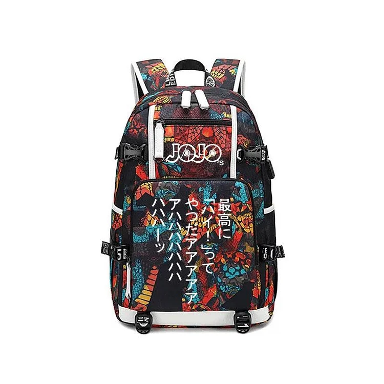 Mayoulove JoJo's Bizarre Adventure #1 USB Charging Backpack School NoteBook Laptop Travel Bags-Mayoulove