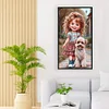 (40*70cm)Little Girl and Dog - Full Round Drill Diamond Painting