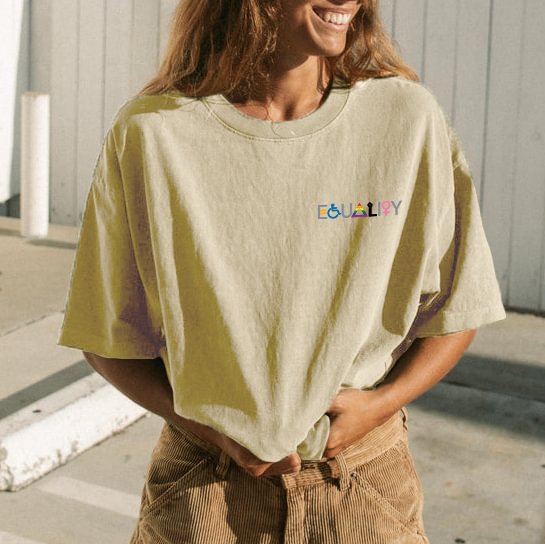 Women's Equality Rainbow Print Loose T-Shirt