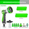 10-Mode Adjustable Garden Hose Nozzle With Coiled Spring Hose