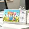 Little Bear Diamond Art Monthly Flip Tabletop Calendar January 2027 - December 2028 Small Desktop Calendar Planner 24 Months for Living Room Bedroom Office Desk Gift Giving