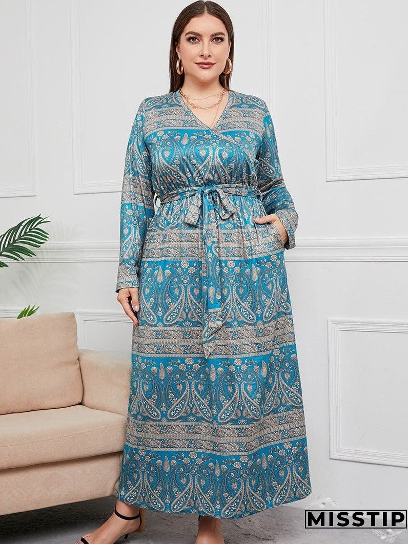 Vintage Print Plus Dresses
