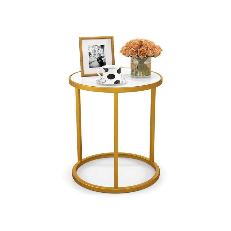 End Table with Metal Frame for Modern Living Room and Bedroom