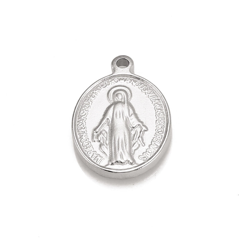 3 PCS/Package 304 Stainless Steel Portrait Virgin Mary Pendant Jewelry Accessories
