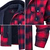Autumn and Winter Thick Cotton-padded Plaid Long-sleeved Loose Hooded Men's Jacket