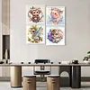4pcs Diamond Painting -DIY Round Drill Animal